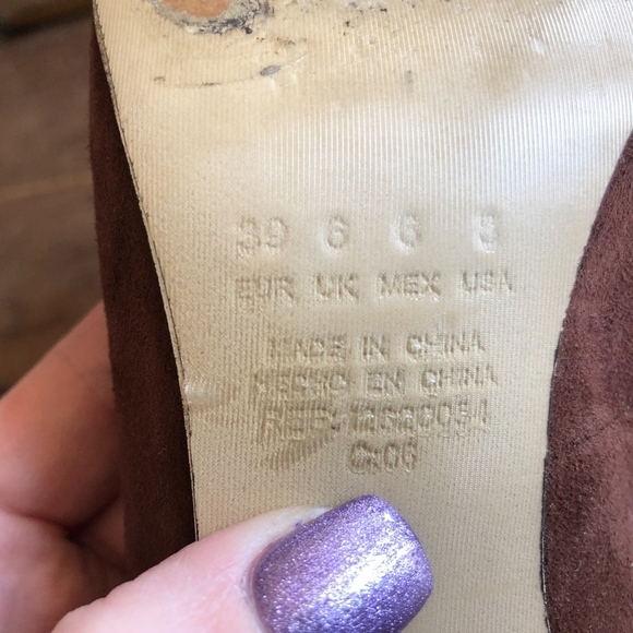 Mng Mango Brown Pink Bow Pumps 8 - Picture 8 of 8